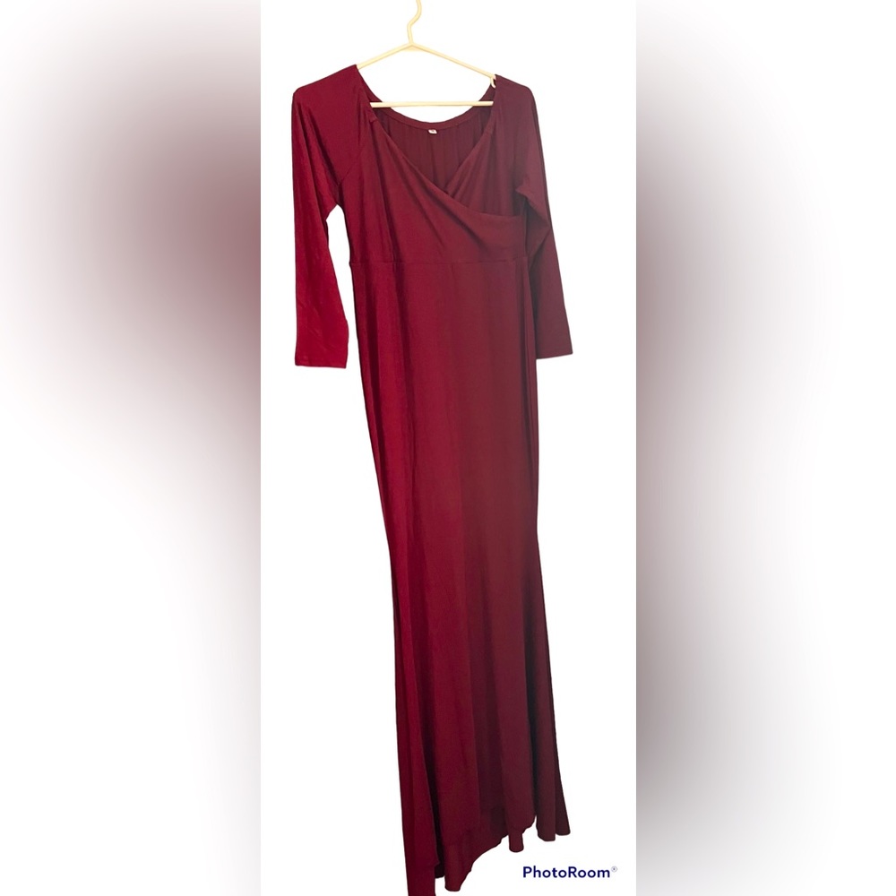 Long Pretty Burgundy Dress